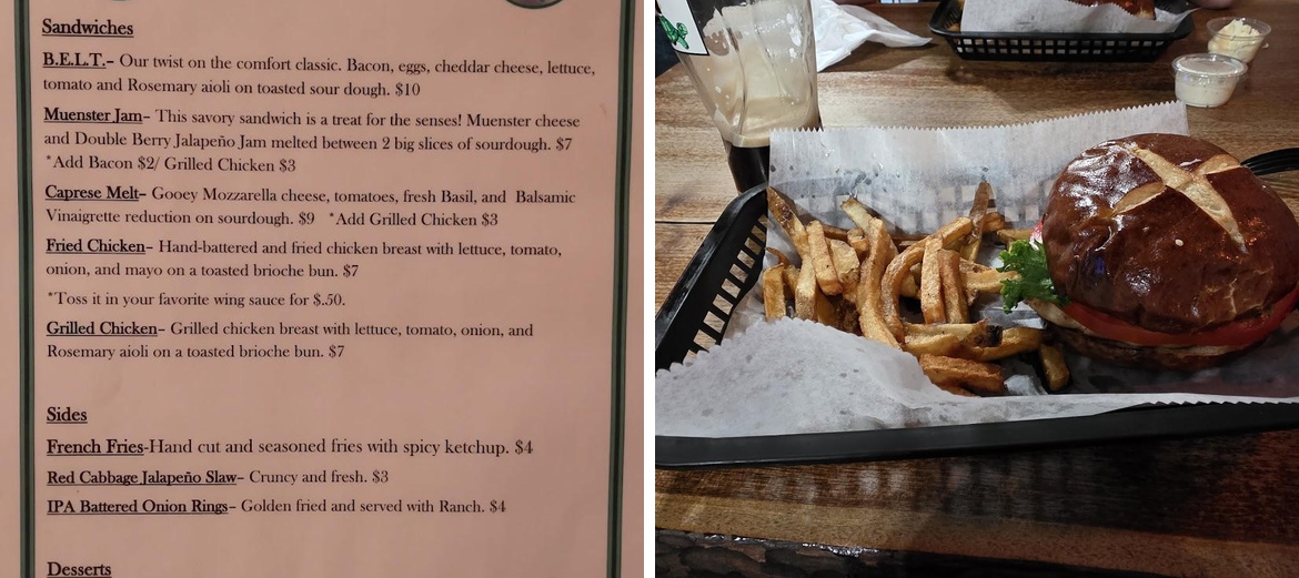 Shamrock Irish Pub Menu