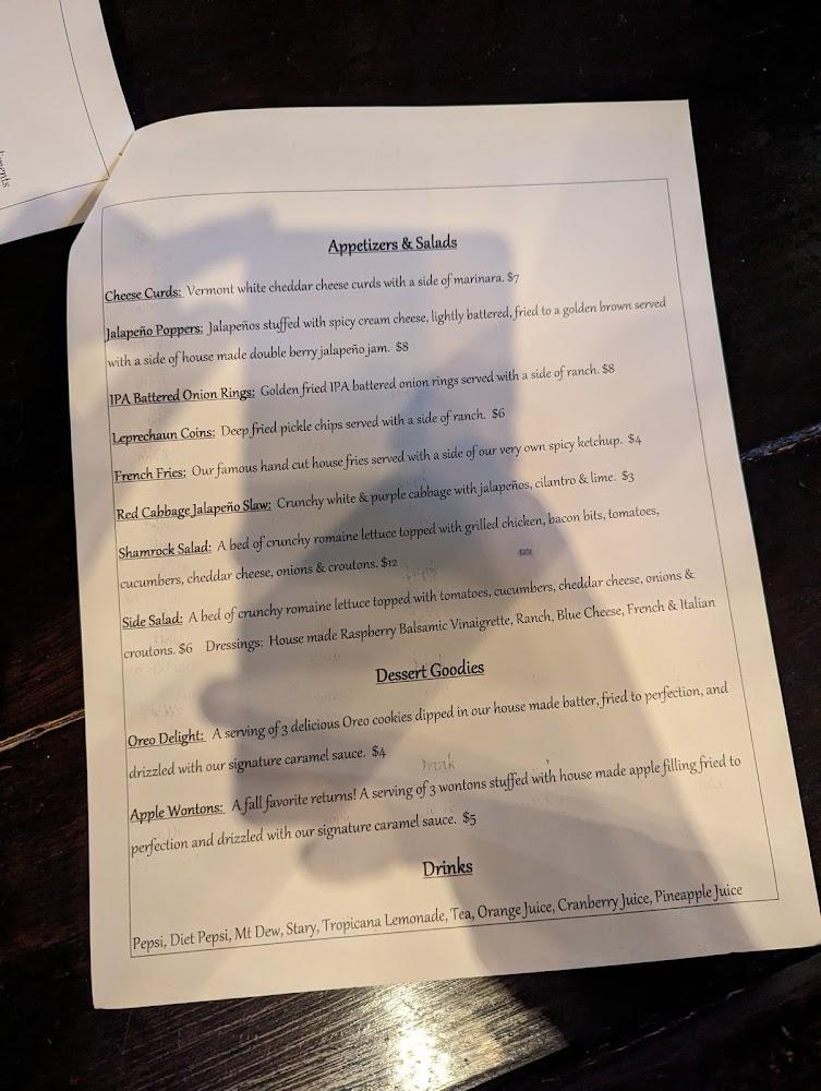 Shamrock Irish Pub Menu image 4
